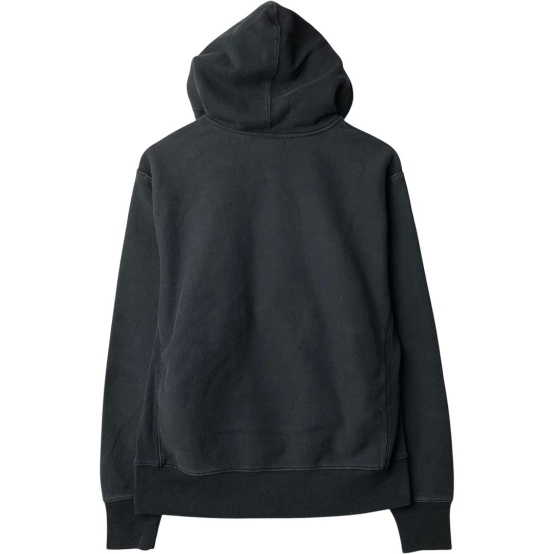 Champion sweatshirt half-zip hoodie, men's size M (approx.) cotton black type Vintage Second Hand
