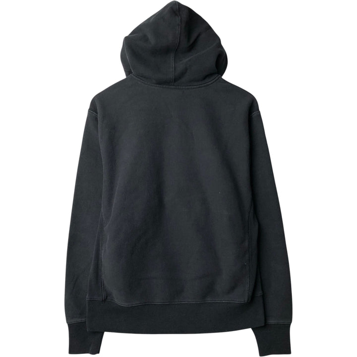 Champion sweatshirt half-zip hoodie, men's size M (approx.) cotton black type Vintage Second Hand
