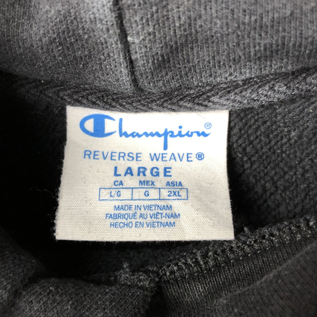 Champion REVERSE WEAVE Sweatshirt Half-Button Hoodie, Men's Size L (approx.) cotton black type Vintage Second Hand