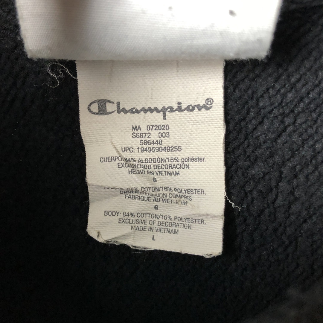 Champion REVERSE WEAVE Sweatshirt Half-Button Hoodie, Men's Size L (approx.) cotton black type Vintage Second Hand