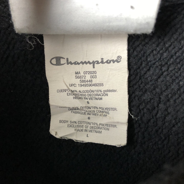 Champion REVERSE WEAVE Sweatshirt Half-Button Hoodie, Men's Size L (approx.) cotton black type Vintage Second Hand