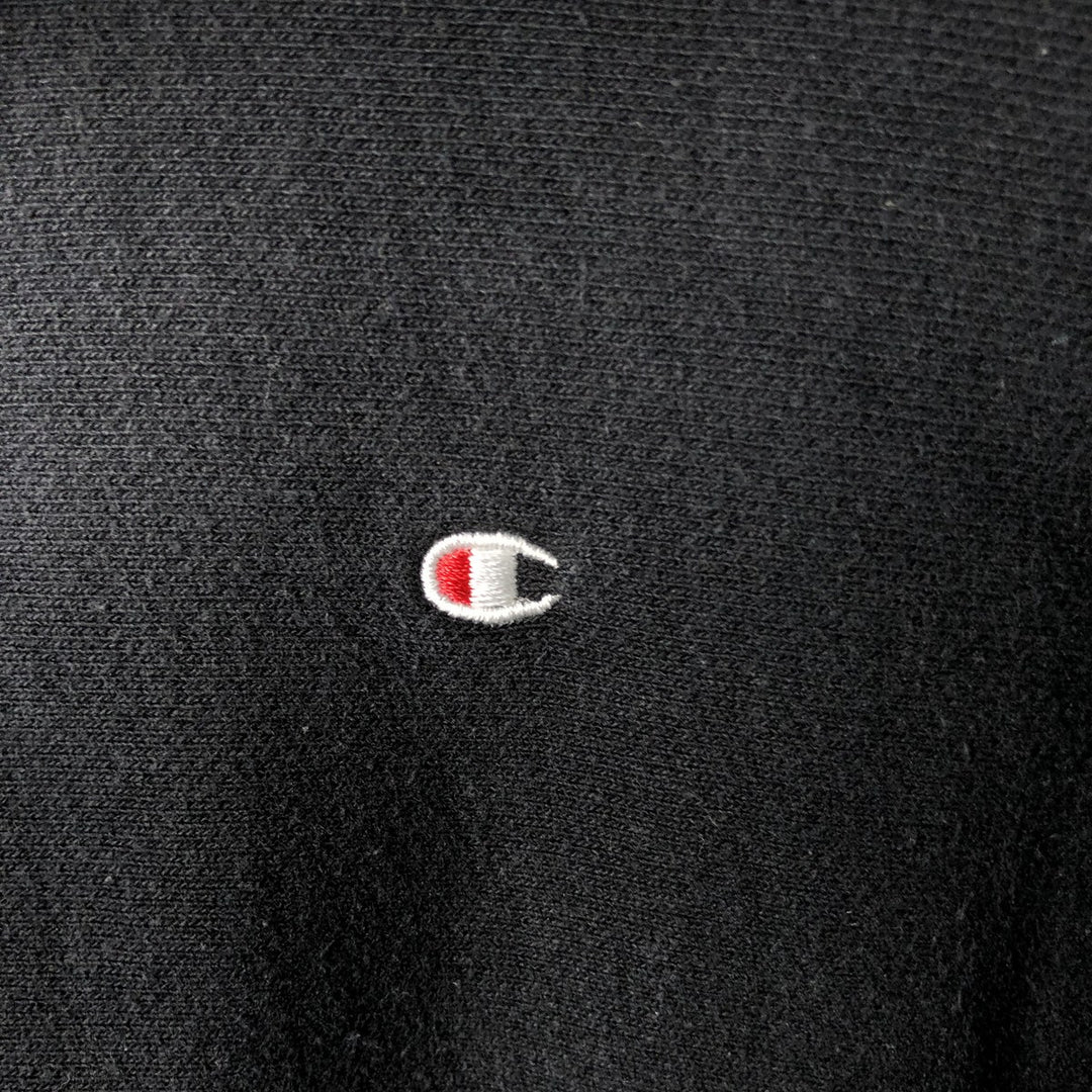 Champion REVERSE WEAVE Sweatshirt Half-Button Hoodie, Men's Size L (approx.) cotton black type Vintage Second Hand