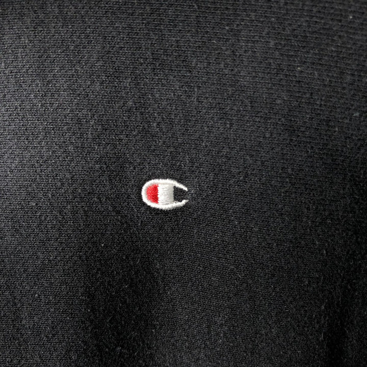 Champion REVERSE WEAVE Sweatshirt Half-Button Hoodie, Men's Size L (approx.) cotton black type Vintage Second Hand