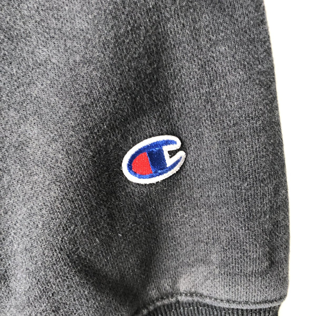Champion REVERSE WEAVE Sweatshirt Half-Button Hoodie, Men's Size L (approx.) cotton black type Vintage Second Hand