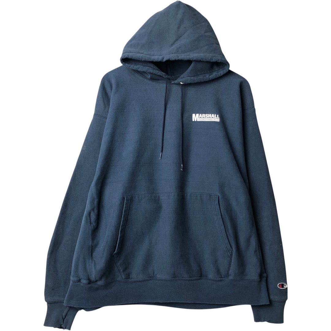 2000'S Champion Premium Reverse Weave Advertising Sweat Pullover Hoodie, Men's Size XL (approx.) cotton navy blue type Vintage Second Hand