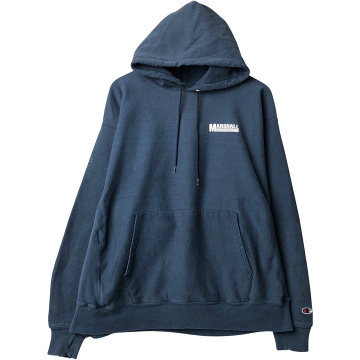 2000'S Champion Premium Reverse Weave Advertising Sweat Pullover Hoodie, Men's Size XL (approx.) cotton navy blue type Vintage Second Hand
