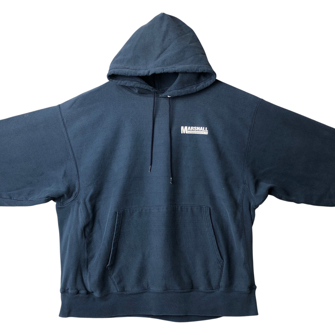 2000'S Champion Premium Reverse Weave Advertising Sweat Pullover Hoodie, Men's Size XL (approx.) cotton navy blue type Vintage Second Hand