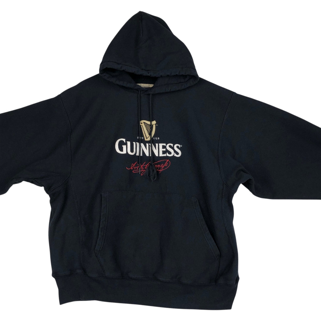 2000'S Champion Premium Reverse Weave Advertising Sweatshirt Pullover Hoodie (Men's Size L) cotton black type Vintage Second Hand