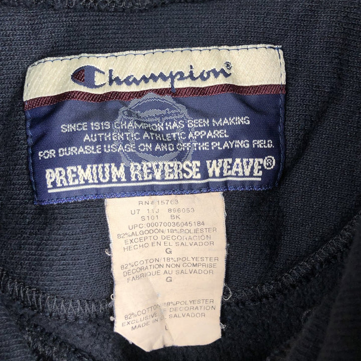 2000'S Champion Premium Reverse Weave Advertising Sweatshirt Pullover Hoodie (Men's Size L) cotton black type Vintage Second Hand