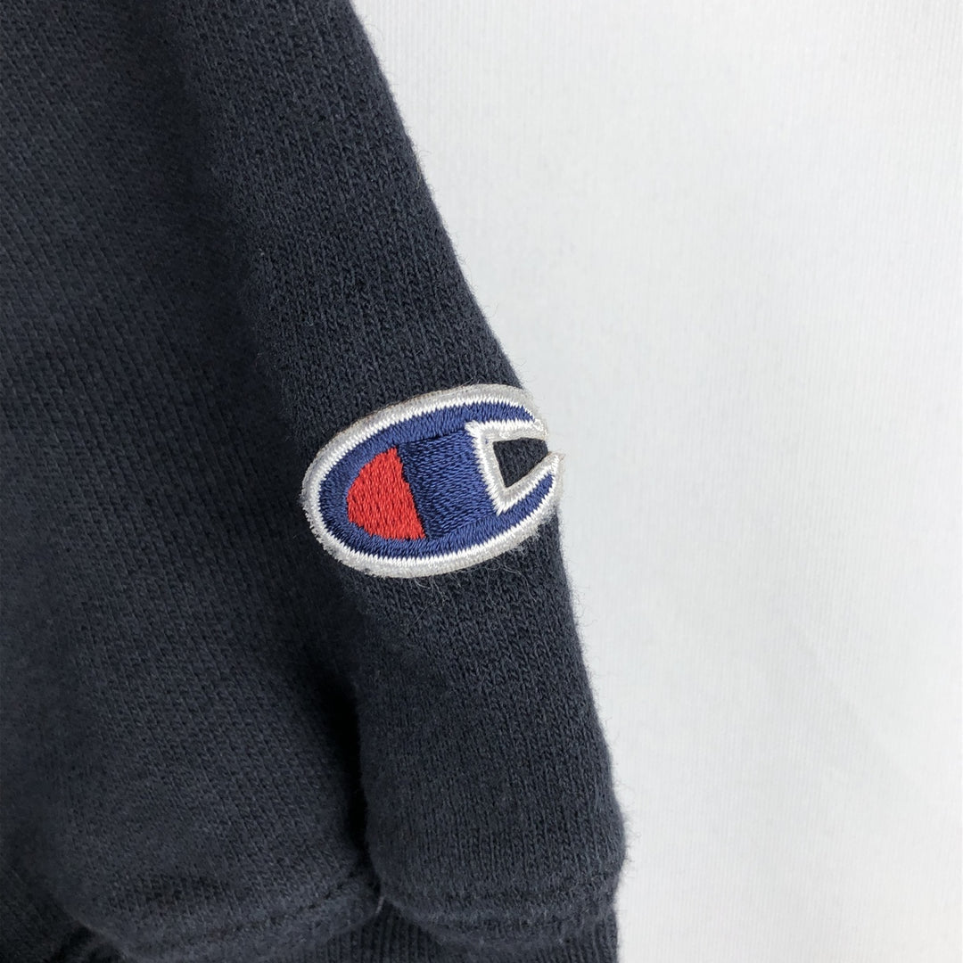 2000'S Champion Premium Reverse Weave Advertising Sweatshirt Pullover Hoodie (Men's Size L) cotton black type Vintage Second Hand