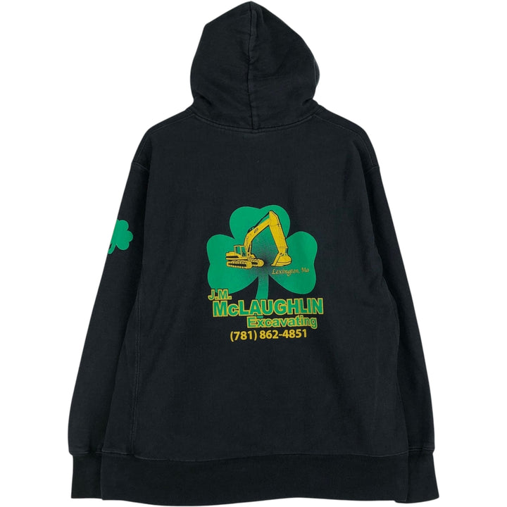 Champion REVERSE WEAVE Advertising Sweat Pullover Hoodie, Men's XL (approx.) cotton black type Vintage Second Hand