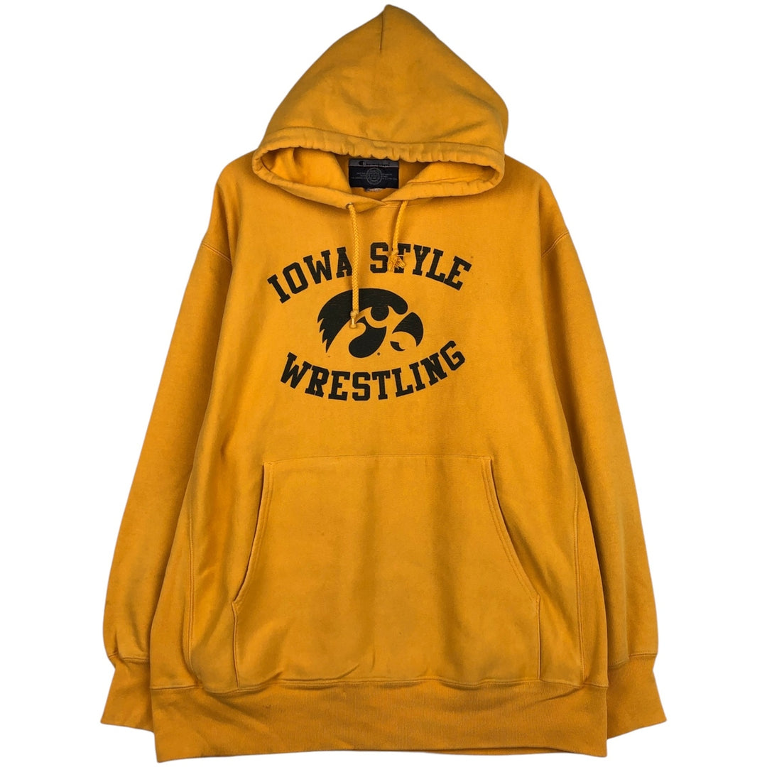 Champion College Sweat Pullover Hoodie, Men's Size L cotton yellow type Vintage Second Hand