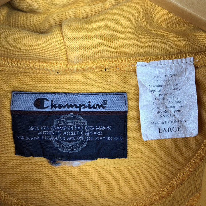 Champion College Sweat Pullover Hoodie, Men's Size L cotton yellow type Vintage Second Hand