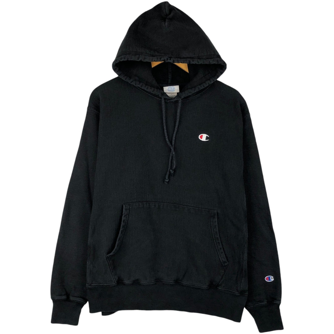 Champion REVERSE WEAVE Reverse Weave Sweat Pullover Hoodie Men's L size cotton black type Vintage Second Hand