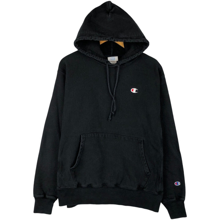 Champion REVERSE WEAVE Reverse Weave Sweat Pullover Hoodie Men's L size cotton black type Vintage Second Hand