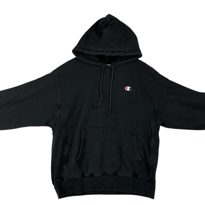 Champion REVERSE WEAVE Reverse Weave Sweat Pullover Hoodie Men's L size cotton black type Vintage Second Hand