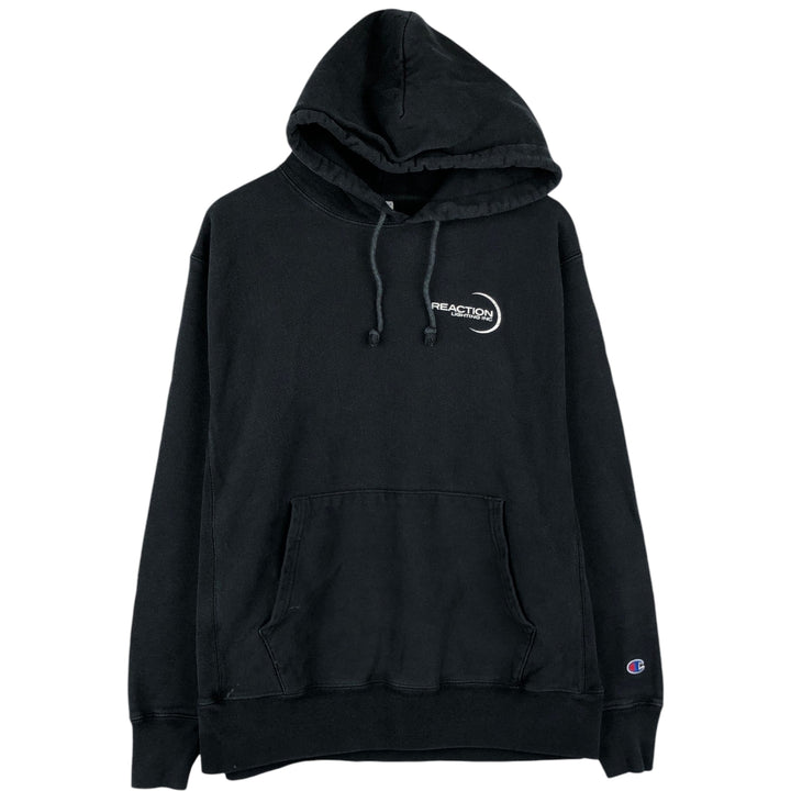 Champion Reverse Weave Advertising Sweat Pullover Hoodie, Men's Size L (approx.) cotton black type Vintage Second Hand