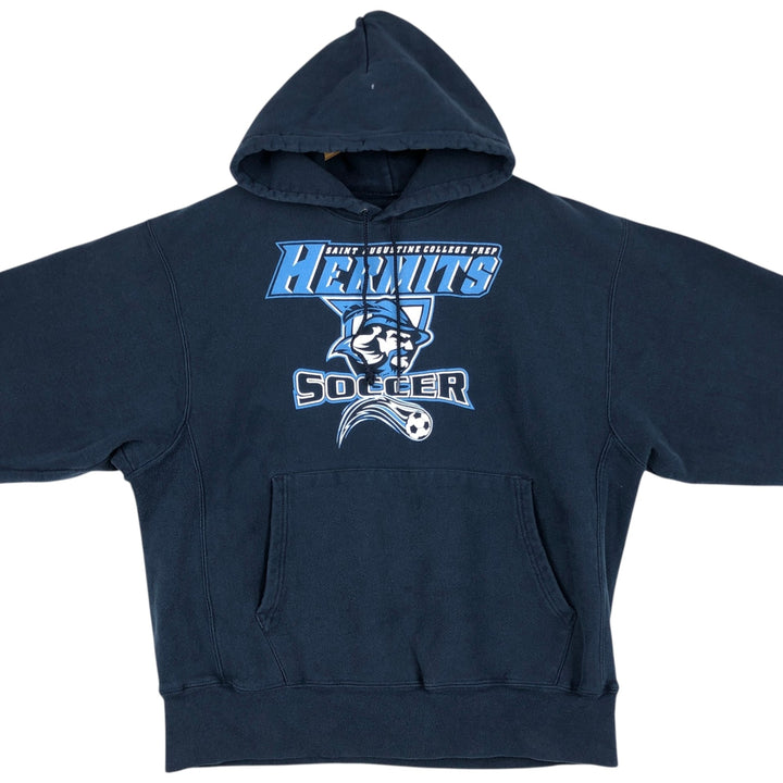 2000'S Champion Premium Reverse Weave College Sweat Pullover Hoodie cotton navy blue type Vintage Second Hand