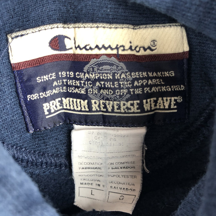 2000'S Champion Premium Reverse Weave College Sweat Pullover Hoodie cotton navy blue type Vintage Second Hand