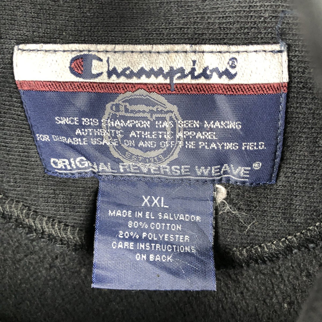 2000'S Champion Original Reverse Weave College Sweatshirt Pullover Hoodie, Men's XXL equivalent. cotton black type Vintage Second Hand