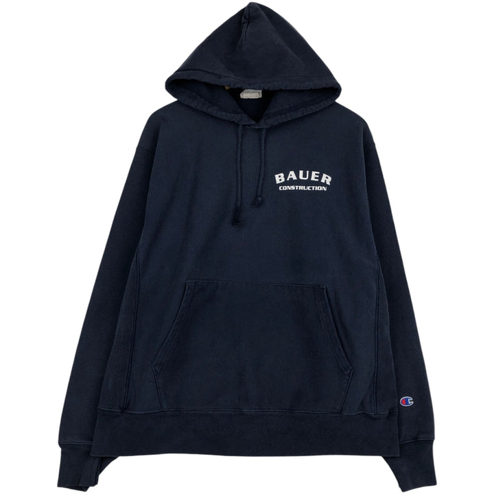 Champion REVERSE WEAVE Advertising Sweat Pullover Hoodie Men's L size cotton navy blue type Vintage Second Hand