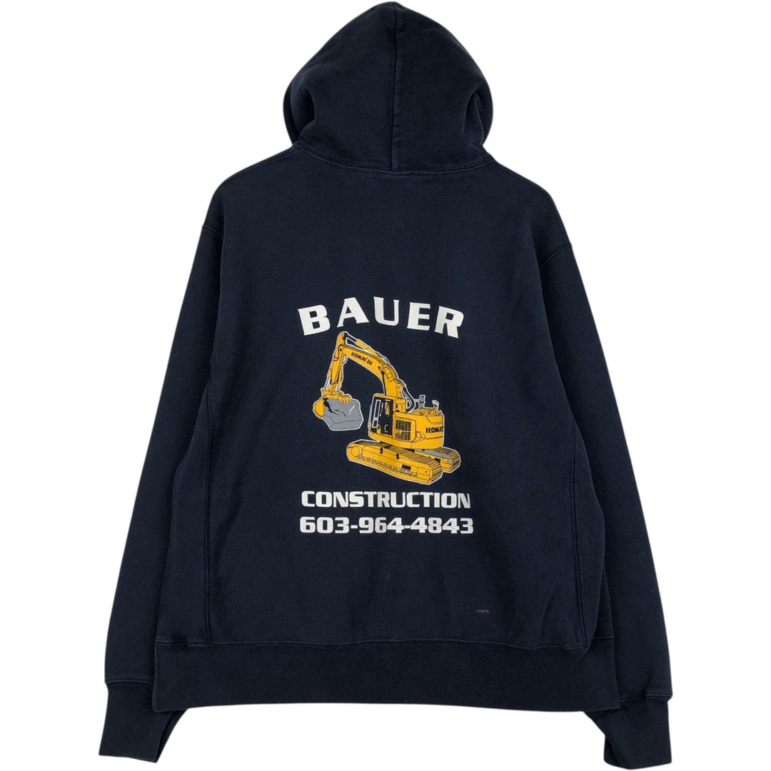 Champion REVERSE WEAVE Advertising Sweat Pullover Hoodie Men's L size cotton navy blue type Vintage Second Hand