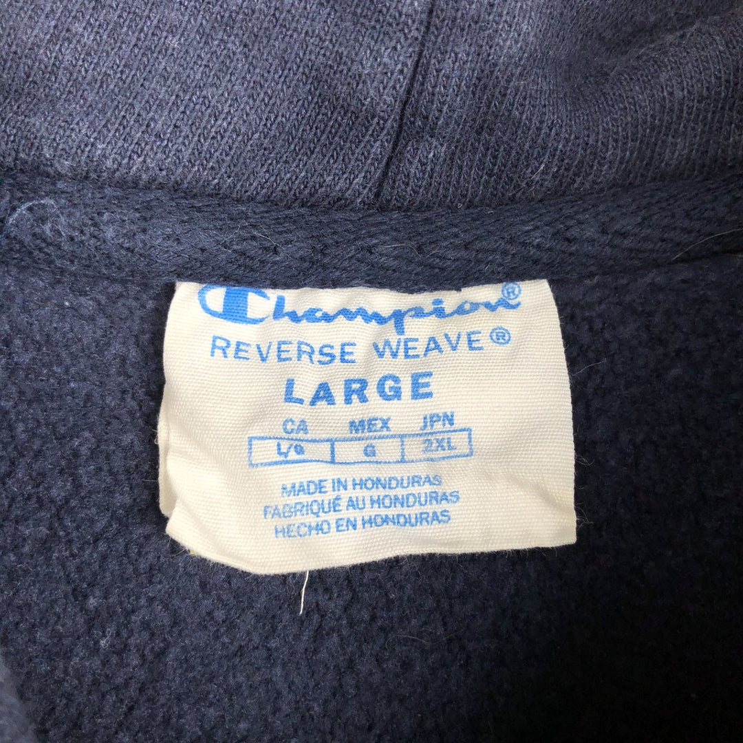 Champion REVERSE WEAVE Advertising Sweat Pullover Hoodie Men's L size cotton navy blue type Vintage Second Hand
