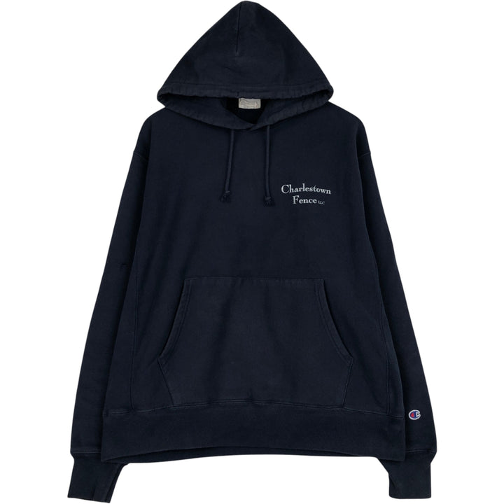 Champion REVERSE WEAVE Advertising Sweat Pullover Hoodie Men's L size cotton navy blue type Vintage Second Hand