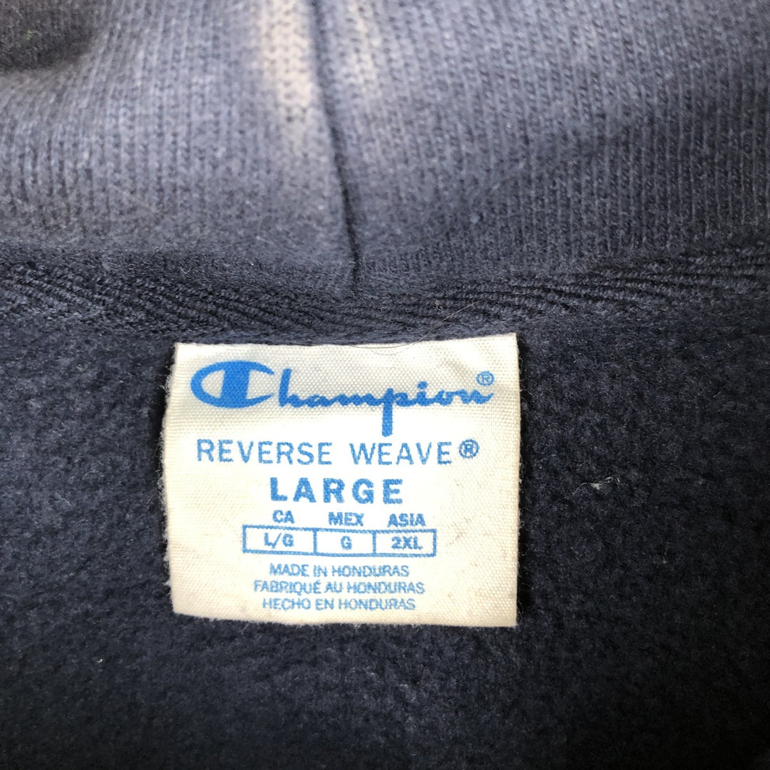 Champion REVERSE WEAVE Advertising Sweat Pullover Hoodie Men's L size cotton navy blue type Vintage Second Hand