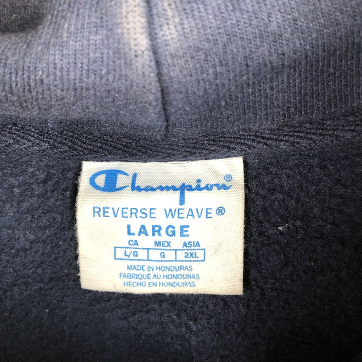 Champion REVERSE WEAVE Advertising Sweat Pullover Hoodie Men's L size cotton navy blue type Vintage Second Hand