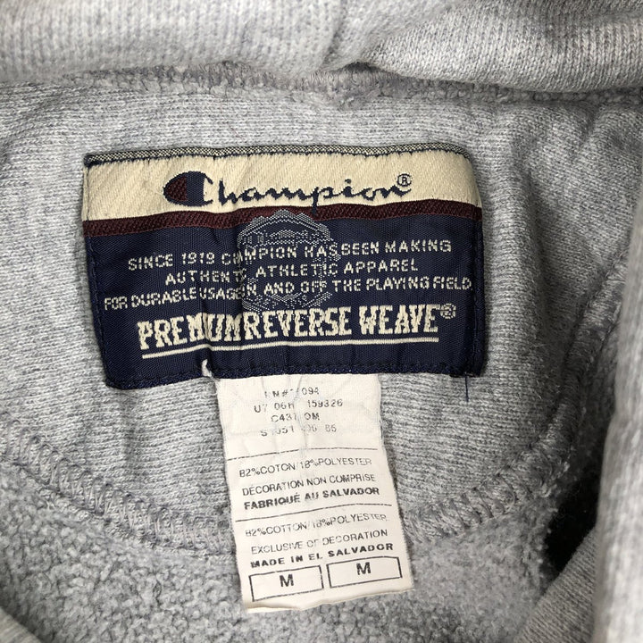 2000'S Champion Premium Reverse Weave College Pullover Hoodie, Men's Size M cotton gray type Vintage Second Hand