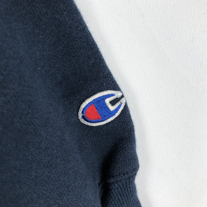 2000'S Champion Premium Reverse Weave College Sweatshirt Pullover Hoodie (Men's Size L equivalent) cotton navy blue type Vintage Second Hand