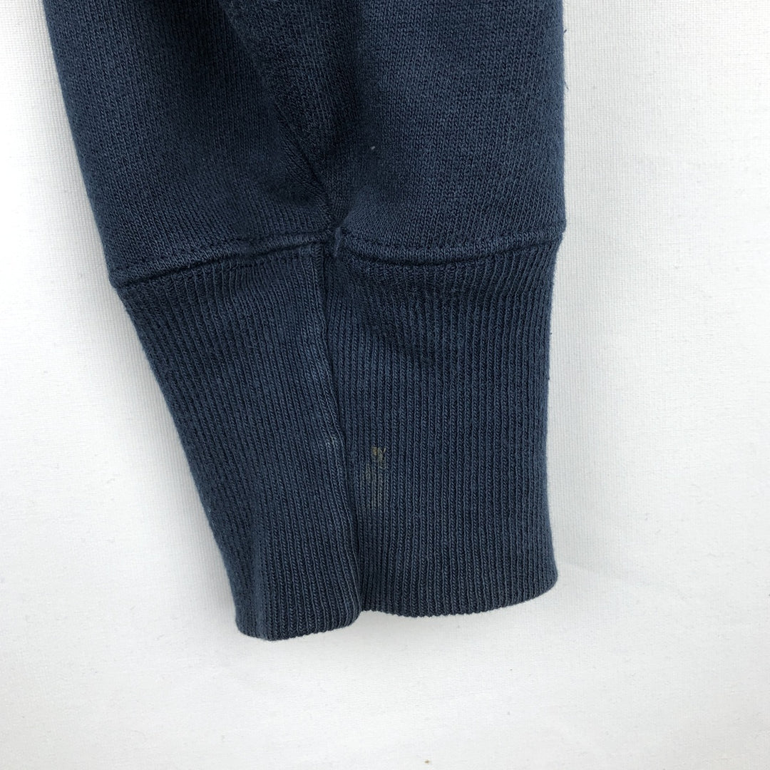 2000'S Champion Premium Reverse Weave College Sweatshirt Pullover Hoodie (Men's Size L equivalent) cotton navy blue type Vintage Second Hand