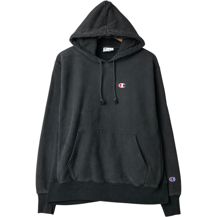 Champion REVERSE WEAVE Reverse Weave Sweat Pullover Hoodie Men's L size cotton black type Vintage Second Hand