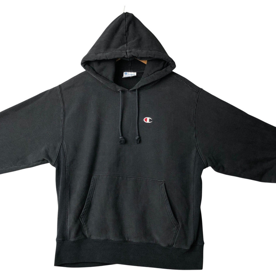 Champion REVERSE WEAVE Reverse Weave Sweat Pullover Hoodie Men's L size cotton black type Vintage Second Hand