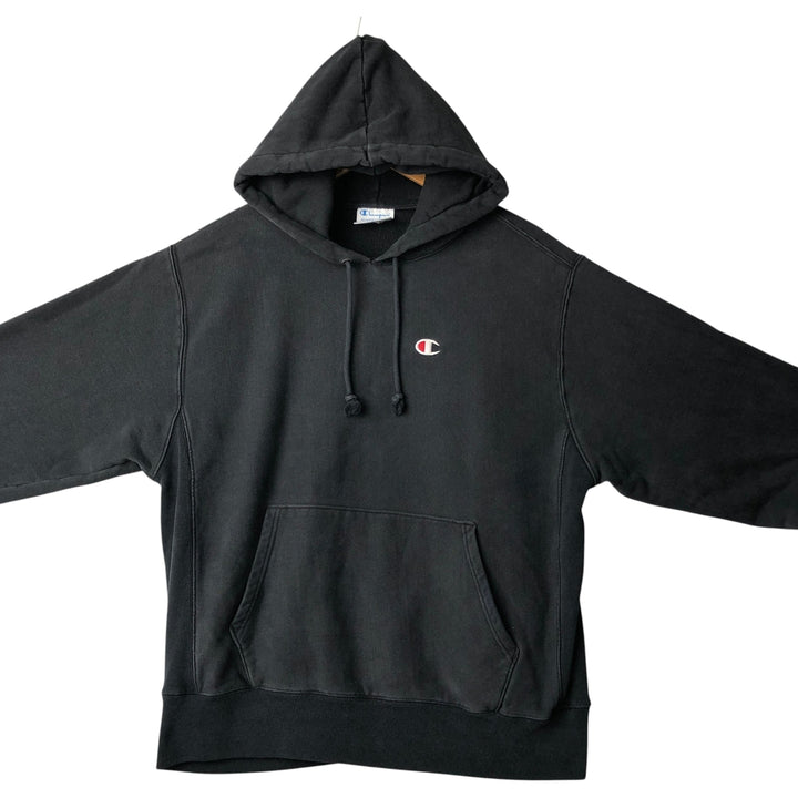 Champion REVERSE WEAVE Reverse Weave Sweat Pullover Hoodie Men's L size cotton black type Vintage Second Hand