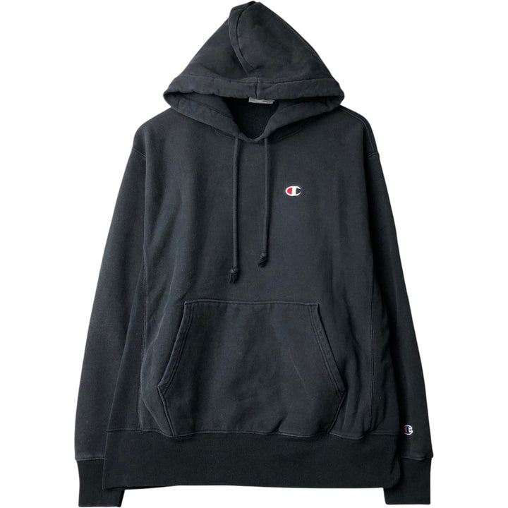 Champion REVERSE WEAVE Reverse Weave Sweat Pullover Hoodie Men's L size cotton black type Vintage Second Hand
