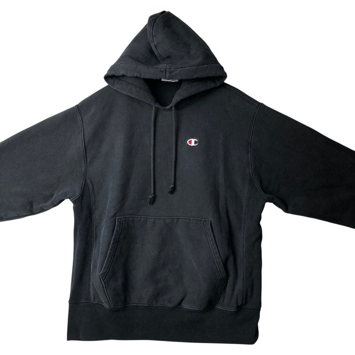 Champion REVERSE WEAVE Reverse Weave Sweat Pullover Hoodie Men's L size cotton black type Vintage Second Hand