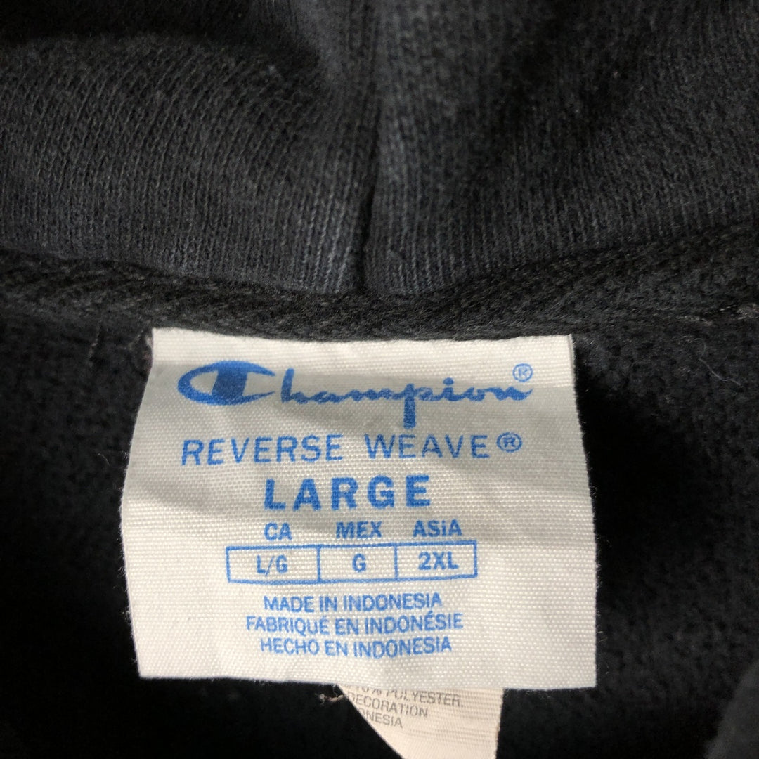 Champion REVERSE WEAVE Reverse Weave Sweat Pullover Hoodie Men's L size cotton black type Vintage Second Hand