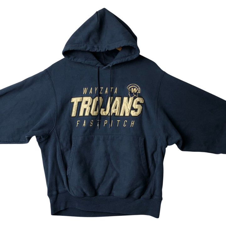 2000'S Champion Premium Reverse Weave College Pullover Hoodie, Men's Size Medium cotton navy blue type Vintage Second Hand