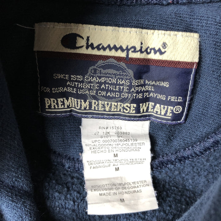 2000'S Champion Premium Reverse Weave College Pullover Hoodie, Men's Size Medium cotton navy blue type Vintage Second Hand
