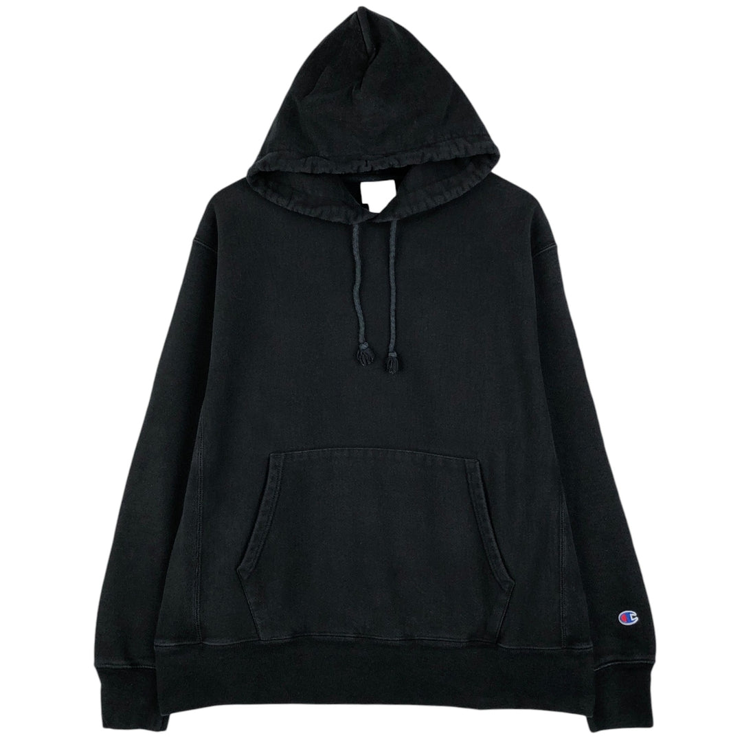 Champion REVERSE WEAVE Reverse Weave Sweat Pullover Hoodie Men's L size cotton black type Vintage Second Hand