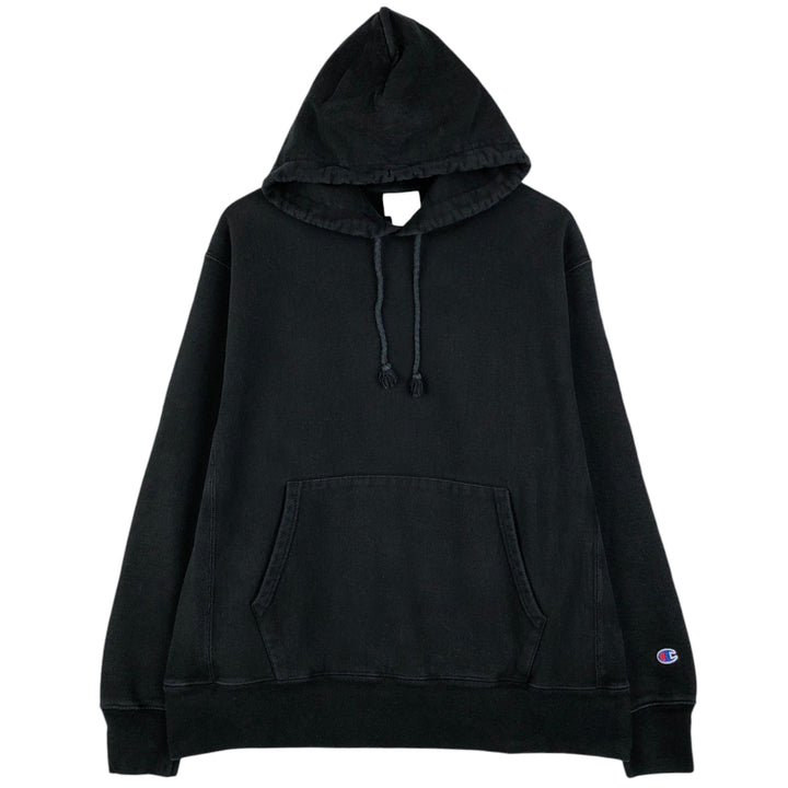 Champion REVERSE WEAVE Reverse Weave Sweat Pullover Hoodie Men's L size cotton black type Vintage Second Hand