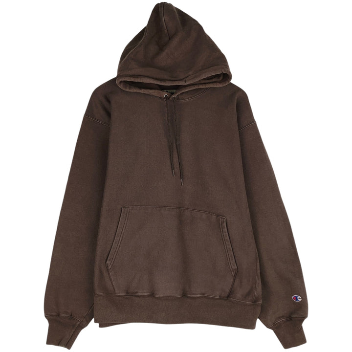 2000'S Champion Premium Reverse Weave Blank Sweatshirt Hoodie (Men's Size L equivalent) unclear brown type Vintage Second Hand