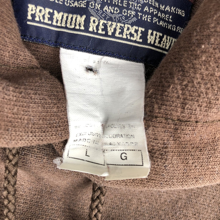 2000'S Champion Premium Reverse Weave Blank Sweatshirt Hoodie (Men's Size L equivalent) unclear brown type Vintage Second Hand