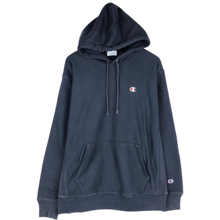 Champion REVERSE WEAVE Reverse Weave Sweat Pullover Hoodie Men's L size cotton navy blue type Vintage Second Hand