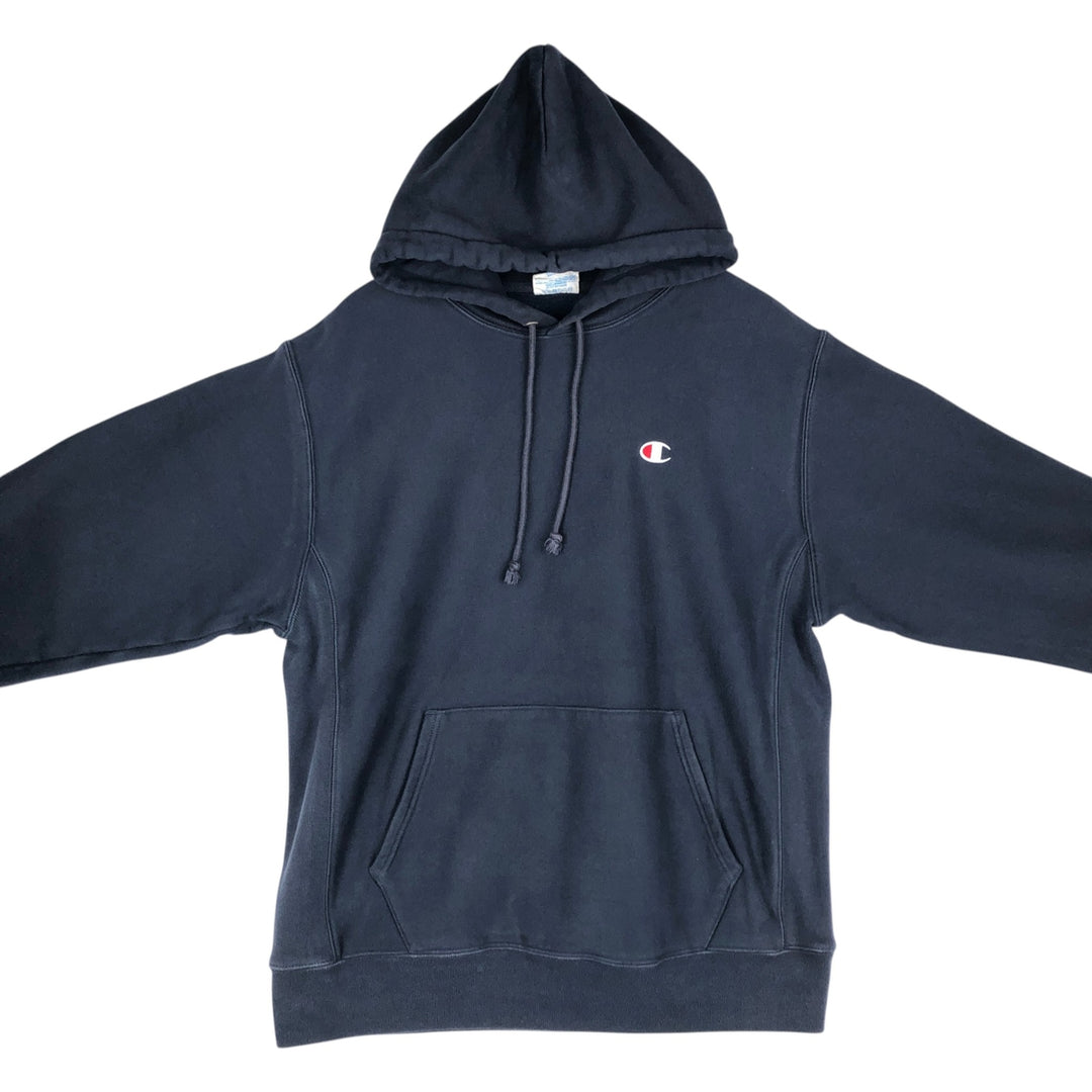 Champion REVERSE WEAVE Reverse Weave Sweat Pullover Hoodie Men's L size cotton navy blue type Vintage Second Hand
