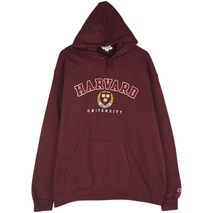 Champion Authentic Athletic Wear Harvard University College Sweatshirt Pullover Hoodie, Men's Size XL (approx.) cotton burgundy type Vintage Second Hand