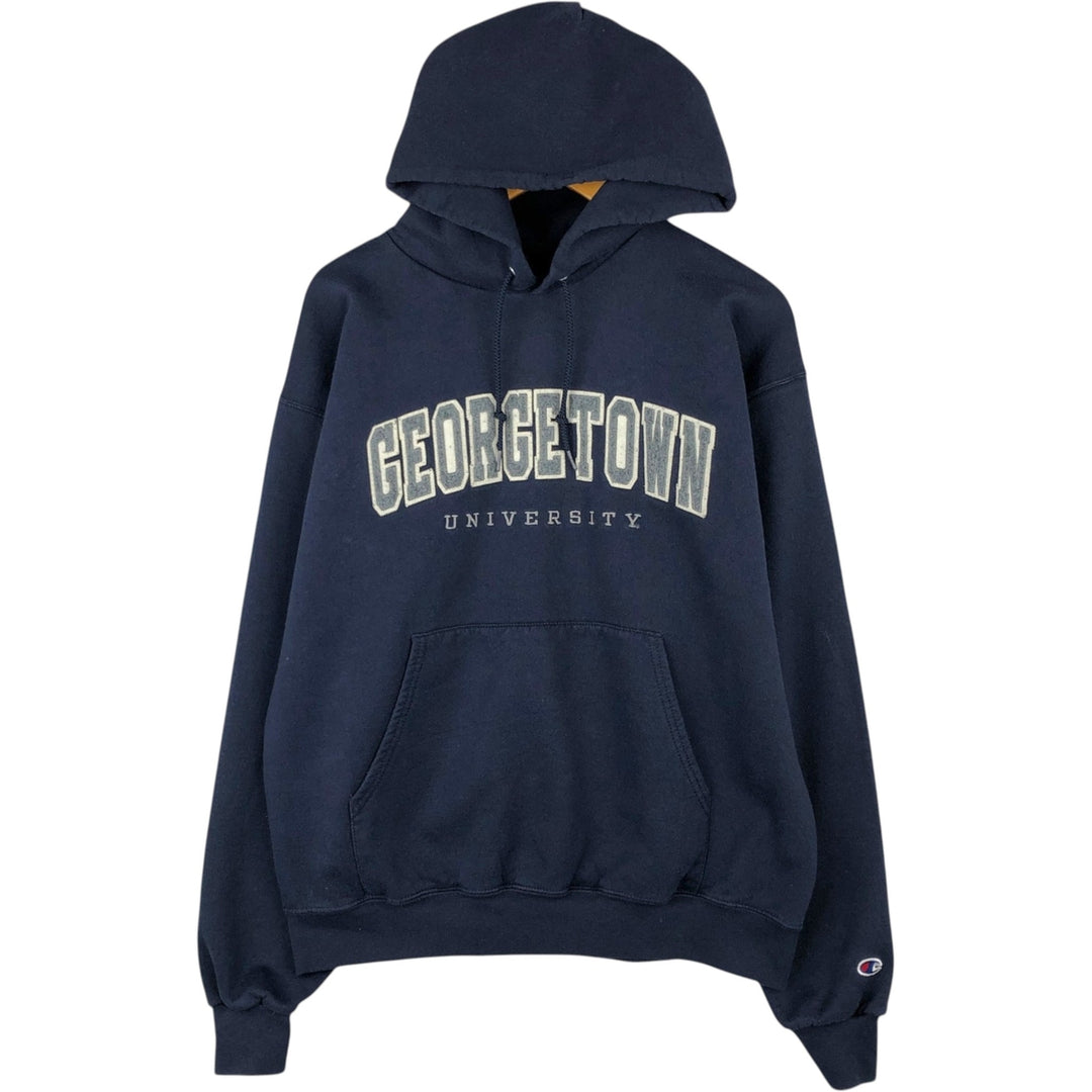 2000'S Champion Authentic Athletic Apparel College Pullover Hoodie, Men's Size L cotton navy blue type Vintage Second Hand