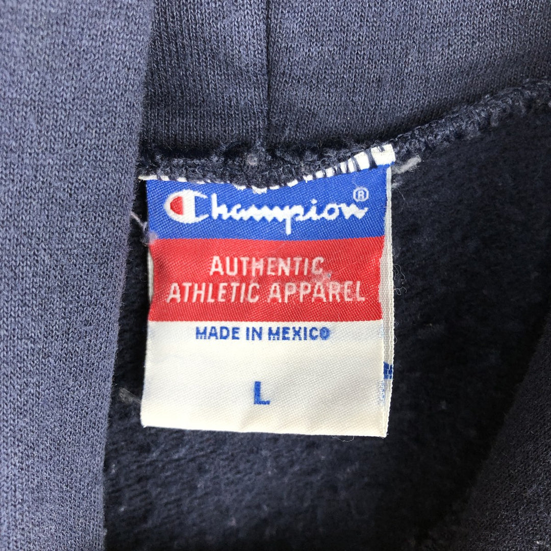 2000'S Champion Authentic Athletic Apparel College Pullover Hoodie, Men's Size L cotton navy blue type Vintage Second Hand